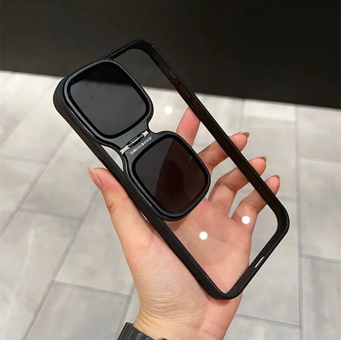 Sunglasses lens invisible shell Apple 15-12 mobile phone shell transparent new style