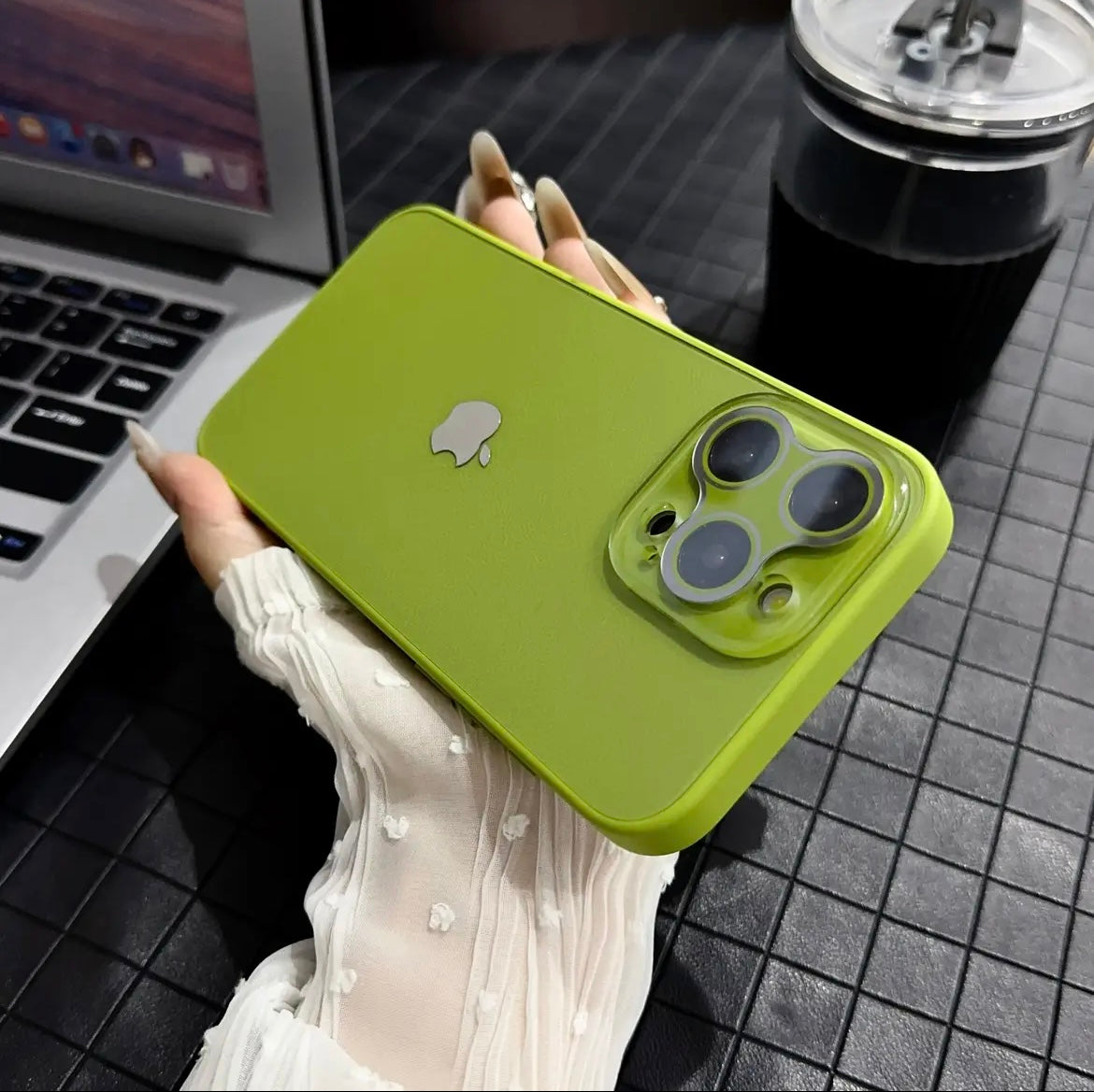 Apple 15-12 Smart Eyes all-inclusive lens instantly turns into 16 litchi leather mobile phone case