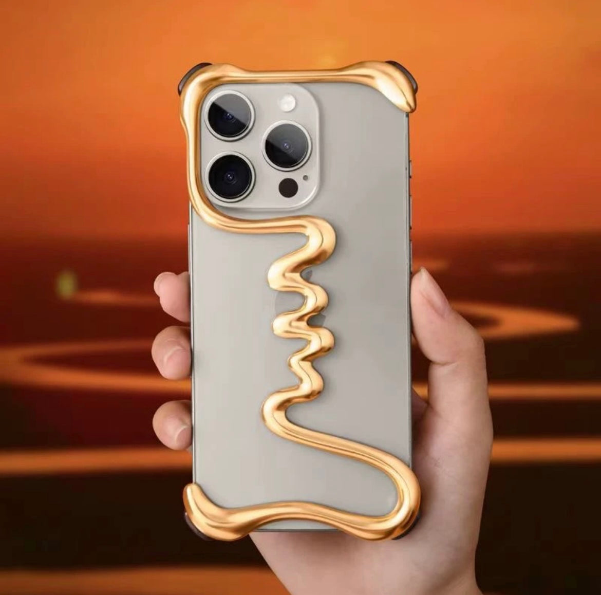 Bayinbuluke iPhone16-14 Artistic Mobile Phone Case Special-shaped Metal Frameless Case