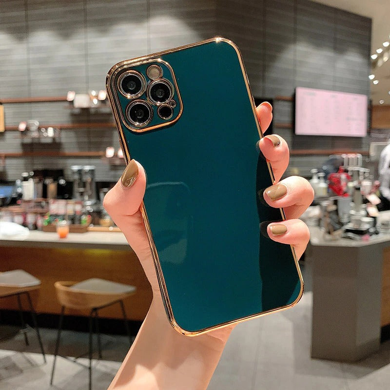 Solid Plating Lens Protection iPhone Case