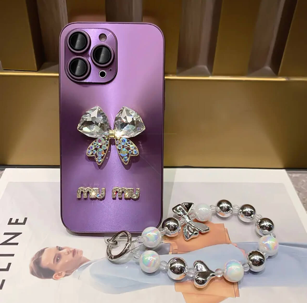 Diamond Bow Bracelet Phone Case