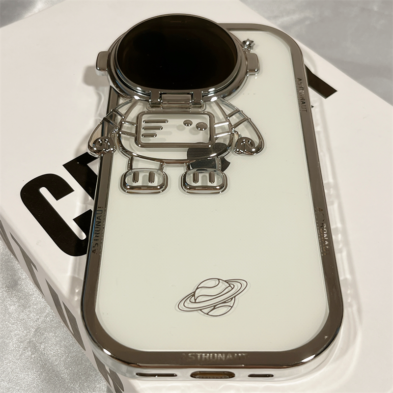3D Astronaŭto-Lenso Protektanto Kickstand iPhone-Kazo