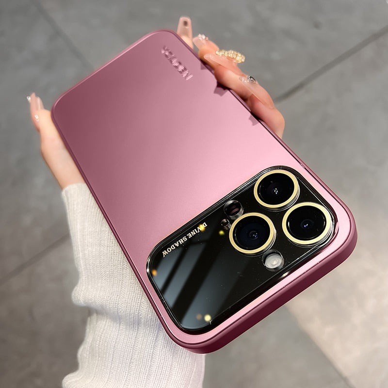Luxury Matte Plating Lens Protection Case For iPhone