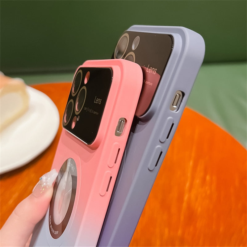 Чохол із градієнтним кольором для камери з великим вікном для iPhone