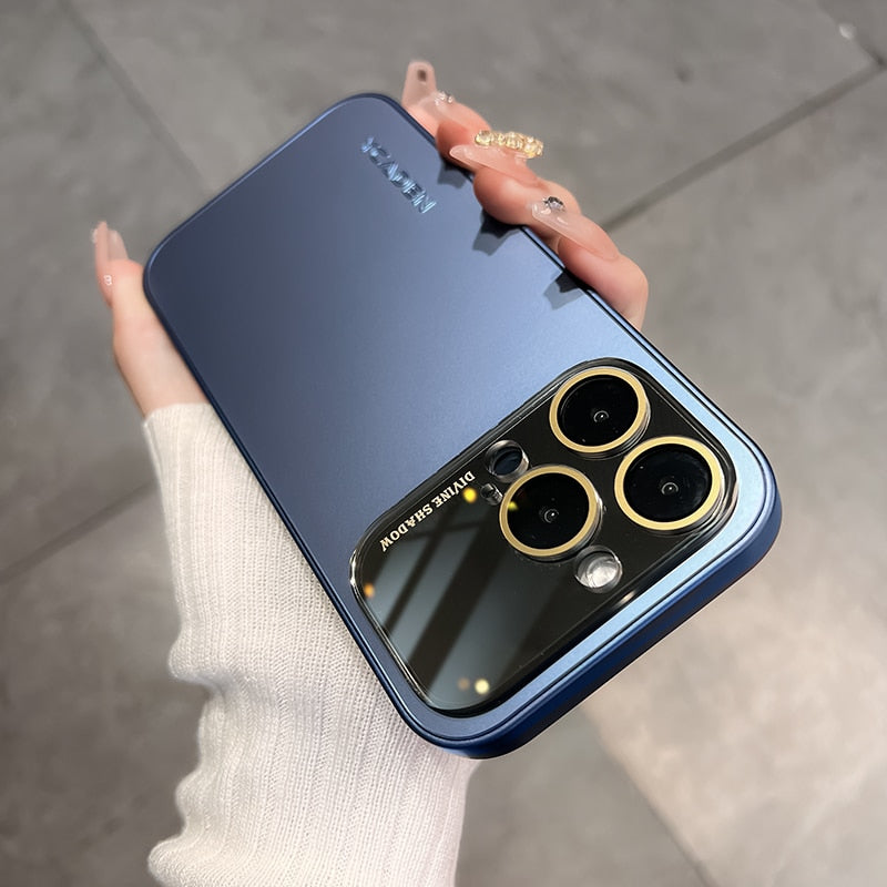 Lukso Matte Plating Lens Protection Case Por iPhone