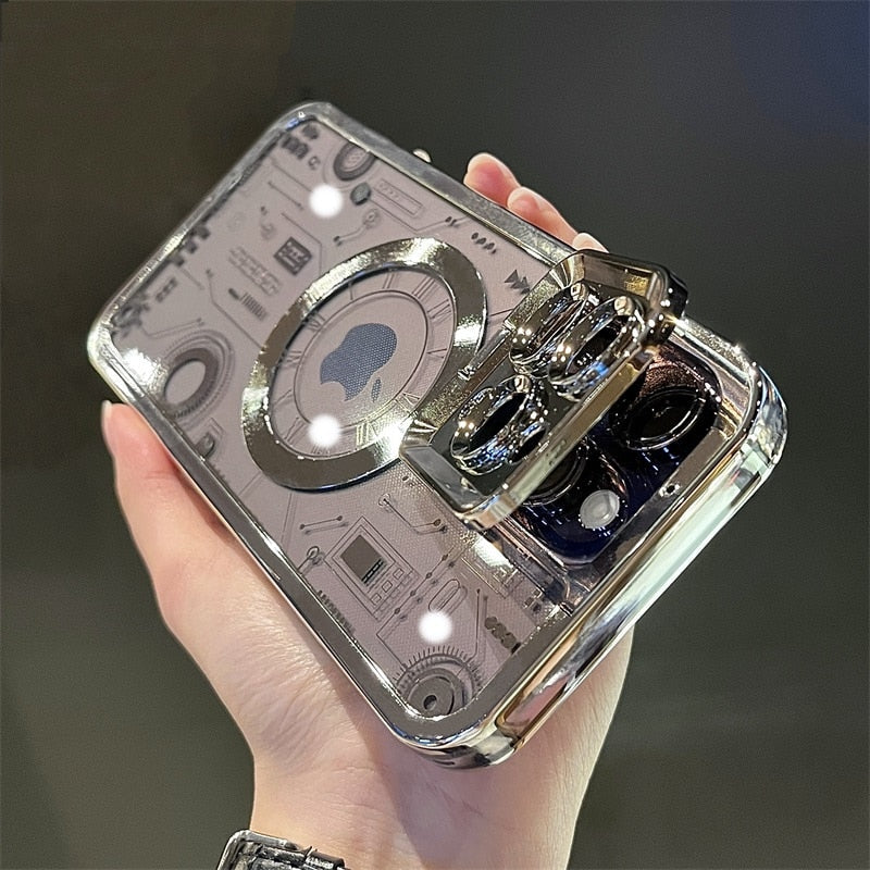 Camera Stand Circuit Board Magsafe Case For iPhone