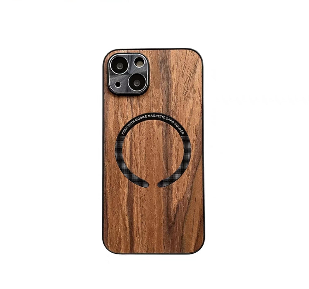 Дерев'яний чохол Magsafing для iPhone із захистом камери