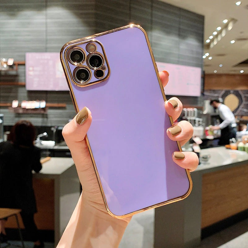 Solid Plating Lens Protection iPhone Case