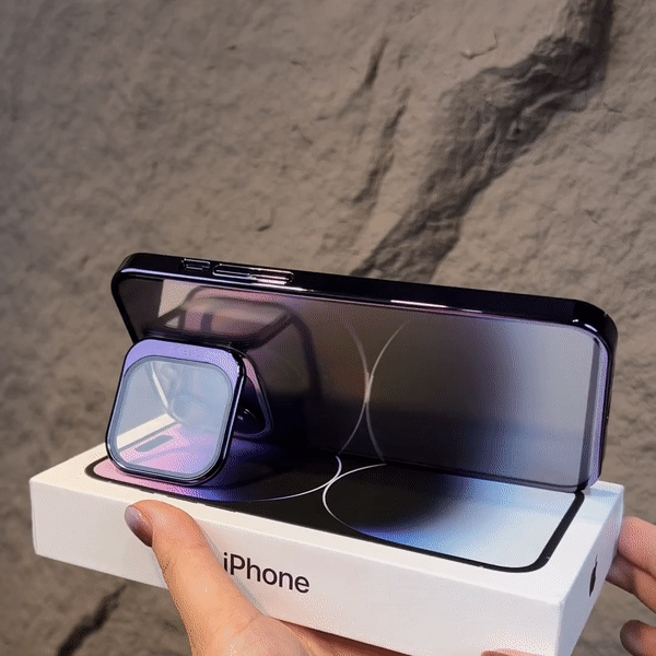 Прозорий чохол для iPhone із невидимою підставкою та захистом для лінз